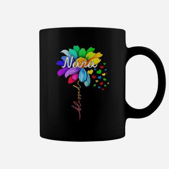 Nana Blessed Grandma Flower Daisy Tie Dye Colorful Rainbow Coffee Mug | Crazezy
