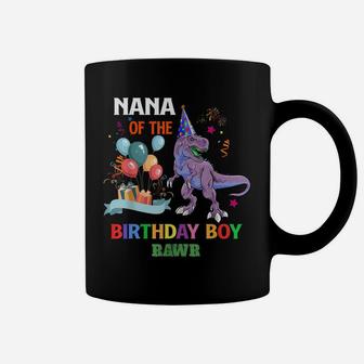 Nana Of The Birthday Boy Shirt Dinosaur Raptor Funny Coffee Mug | Crazezy CA