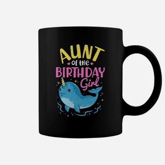 Narwhal Birthday Girl Party Family Matching Costume Aunt Coffee Mug | Crazezy CA