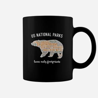 National Parks Bear T Shirt Lists All 59 National Parks Pyf Black Coffee Mug - Thegiftio UK
