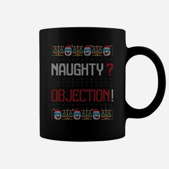 Naughty Objection Lawyer Attorney Ugly Christmas Sweater Coffee Mug | Crazezy CA