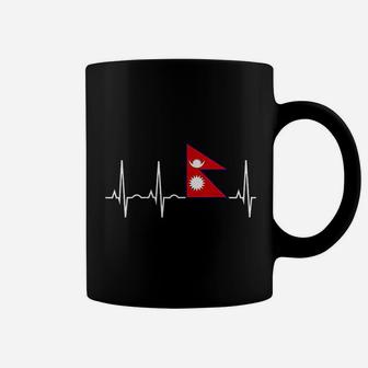 Nepali Flag Heartbeat Coffee Mug | Crazezy