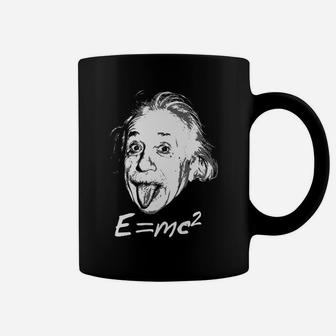 Nerdy Einstein Sticking Tongue Out EMc2 Physics Teacher Coffee Mug | Crazezy CA