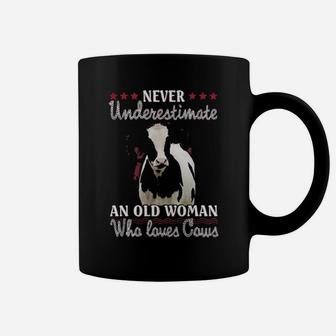 Never Underestimate An Old Woman Who Loves Cows Coffee Mug - Monsterry AU