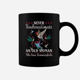 Never Underestimate An Old Woman Who Loves Hummingbirds Coffee Mug - Monsterry