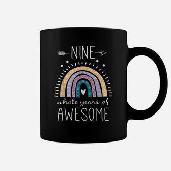 Nine Whole Years Of Awesome 9 Year Old Bday Gifts Rainbow Coffee Mug | Crazezy