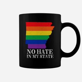 No Hate In My State Arkanas Map Lgbt Pride Rainbow Coffee Mug - Monsterry CA