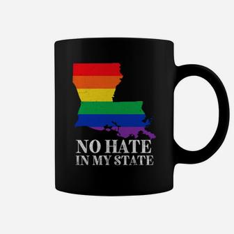 No Hate In My State Louisiana Strong Lgbt Pride Rainbow Coffee Mug - Monsterry CA
