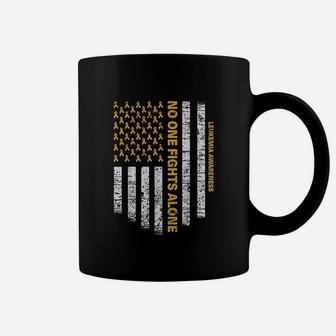 No One Fights Alone Usa Flag Leukemia Awareness Coffee Mug | Crazezy AU