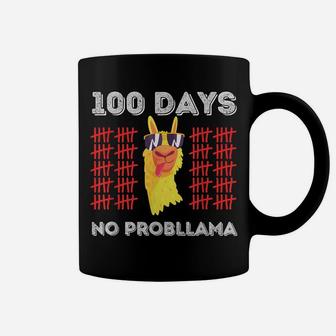 No Probllama 100Th Day Cool Llama - Funny 100 Days Of School Coffee Mug | Crazezy