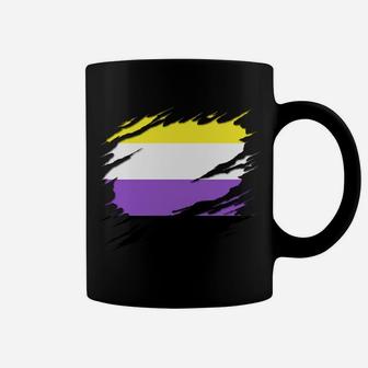 Non-Binary Pride Flag Ripped Coffee Mug | Crazezy UK