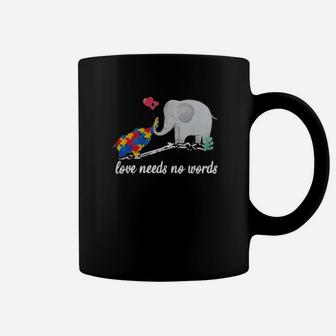 Non Verbal Autism Awareness Elephant Love Needs No Words Coffee Mug - Monsterry AU