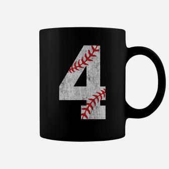 Number 4 Vintage 4Th Birthday Baseball Lover 4 Years Old Coffee Mug | Crazezy DE