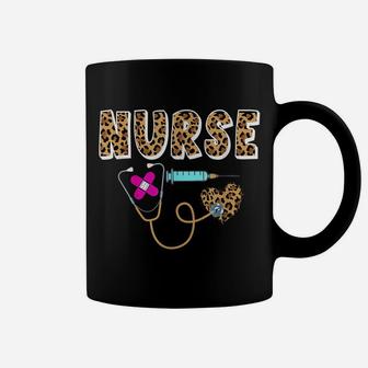 Nurse Life Rn Lpn Cna Healthcare Cheetah Heart Leopard Funny Coffee Mug | Crazezy