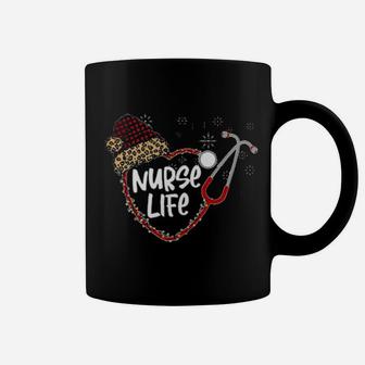 Nurse Life Santa Hat Plaid Coffee Mug - Monsterry