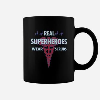 Nurse Real Superheroes Wear Scrbs Gift For Nurse Women Coffee Mug | Crazezy DE