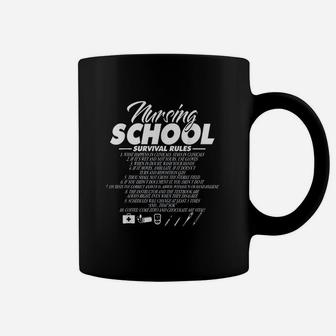 Nursing School Survival Rules Funny Nurse Of Kids Education Coffee Mug | Crazezy DE