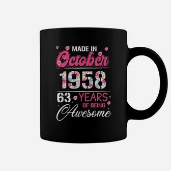 October Girls 1958 Birthday Gift 63 Years Old Made In 1958 Coffee Mug | Crazezy DE