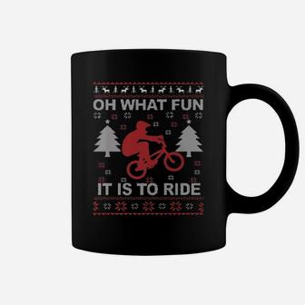 Oh What Fun It Is To Ride Bicycle Christmas Coffee Mug | Crazezy DE