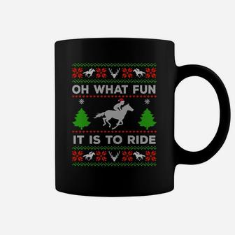 Oh What Fun It Is To Ride Horse Ugly Santa Christmas Gifts Sweatshirt Coffee Mug | Crazezy