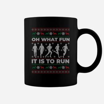 Oh What Fun It Is To Run Ugly Christmas Sweater Gift Sweatshirt Coffee Mug | Crazezy UK