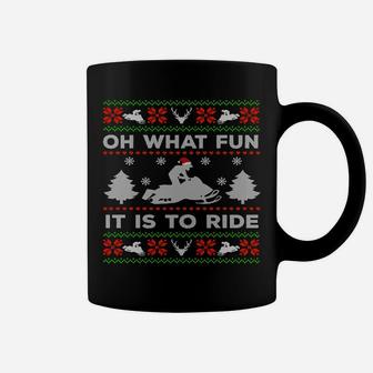 Oh What Fun It's To Ride Ugly Snowmobile Funny Christmas Coffee Mug | Crazezy