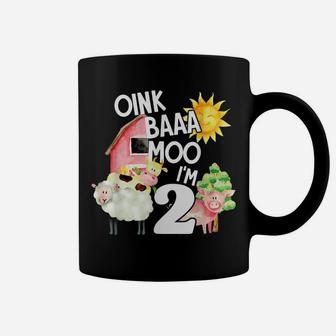 Oink Baa Moo I'm 2 Farm 2 Yrs Old Birthday Farm Animal Gift Coffee Mug | Crazezy UK