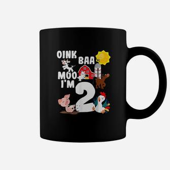 Oink Baa Moo Im 2 Farm Animals Theme Birthday 2 Yrs Old Coffee Mug | Crazezy AU
