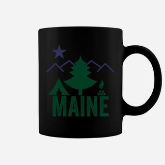 Old Maine State Flag 1901 Pine Tree Star Camping Coffee Mug | Crazezy UK