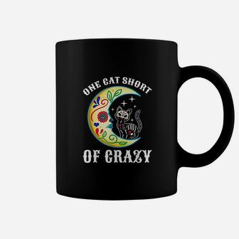 One Cat Short Of Crazy Skull Moon And Kitten Coffee Mug | Crazezy