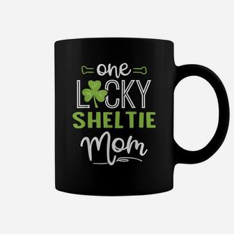 One Lucky Sheltie Dog Mom Shirt St Patricks Day Coffee Mug | Crazezy DE