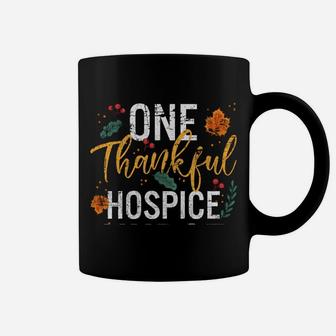One Thankful Hospice Nurse Cute Fall Thanksgiving Sweatshirt Coffee Mug | Crazezy
