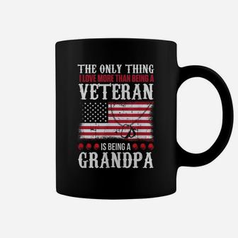 Only Thing Love More Than Being Veteran Being Grandpa Shirt Coffee Mug | Crazezy AU
