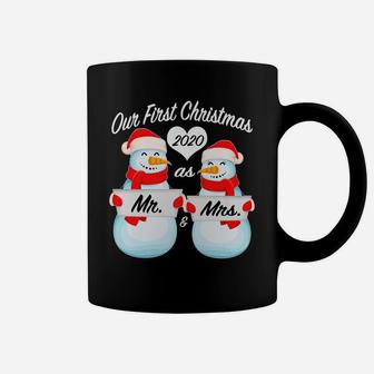 Our First Christmas As Mr And Mrs Matching Pj Snowman Couple Coffee Mug | Crazezy UK