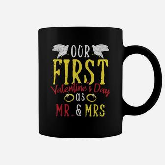 Our First Valentines Day Married Couple Mr And Mrs Coffee Mug - Monsterry AU