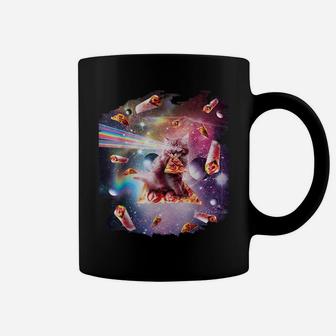 Outer Space Pizza Cat - Rainbow Laser, Taco, Burrito Coffee Mug | Crazezy