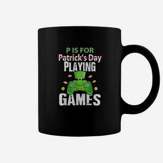 P Is For Playing Games St Patrick's Gamer Boy Coffee Mug - Monsterry DE