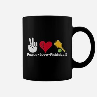 Paddleball Sports Mom Dad Retirement Peace Love Pickleball Coffee Mug | Crazezy CA