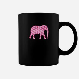 Paisley Print Elephant In Fuchsia And Pastel Pink Tee Coffee Mug - Thegiftio UK