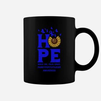 Panhypopituitarism Awareness Blue Ribbon Vintage Sunflower Coffee Mug | Crazezy AU