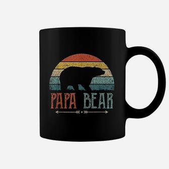 Papa Bear Vintage Daddy Father Day Retro Dad Coffee Mug | Crazezy
