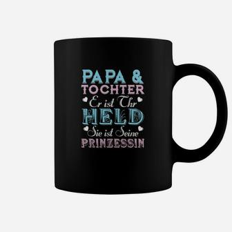 Papa & Tochter Held Prinzessin Schwarzes Tassen, Familienmotiv Tee - Seseable