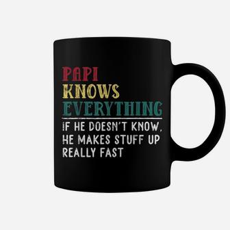 Papi Knows Everything Father's Day Gift For Funny Grandpa Coffee Mug | Crazezy DE