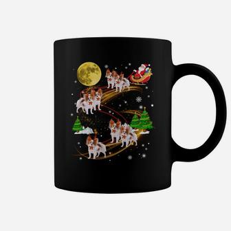 Papillon Reindeer Christmas Dog Riding Santa Xmas Gift Sweatshirt Coffee Mug | Crazezy AU