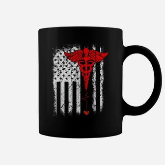 Patriot Apparel Nurse Thin Red Line American Flag Coffee Mug | Crazezy AU