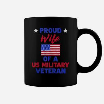 Patriotic Us Flag Proud Wife Of A Us Military Veteran Gift Coffee Mug | Crazezy UK