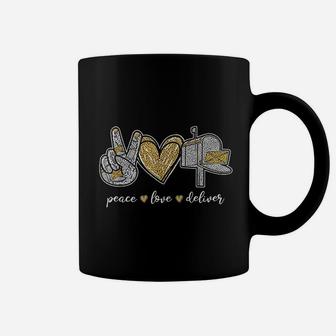 Peace Love Deliver Post Box Cute Postal Worker Coffee Mug - Thegiftio UK