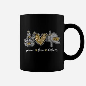 Peace Love Deliver Post Box Cute Postal Worker Gifts Coffee Mug | Crazezy UK