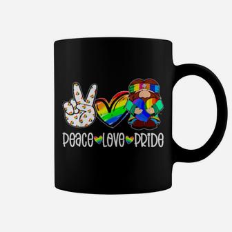 Peace Love Gay Pride Hippie Gnome Rainbow Lgbt Coffee Mug - Monsterry DE