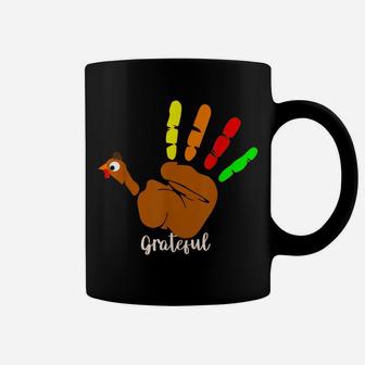 Peace Love Hand Sign Turkey Grateful For Thanksgiving Coffee Mug | Crazezy UK